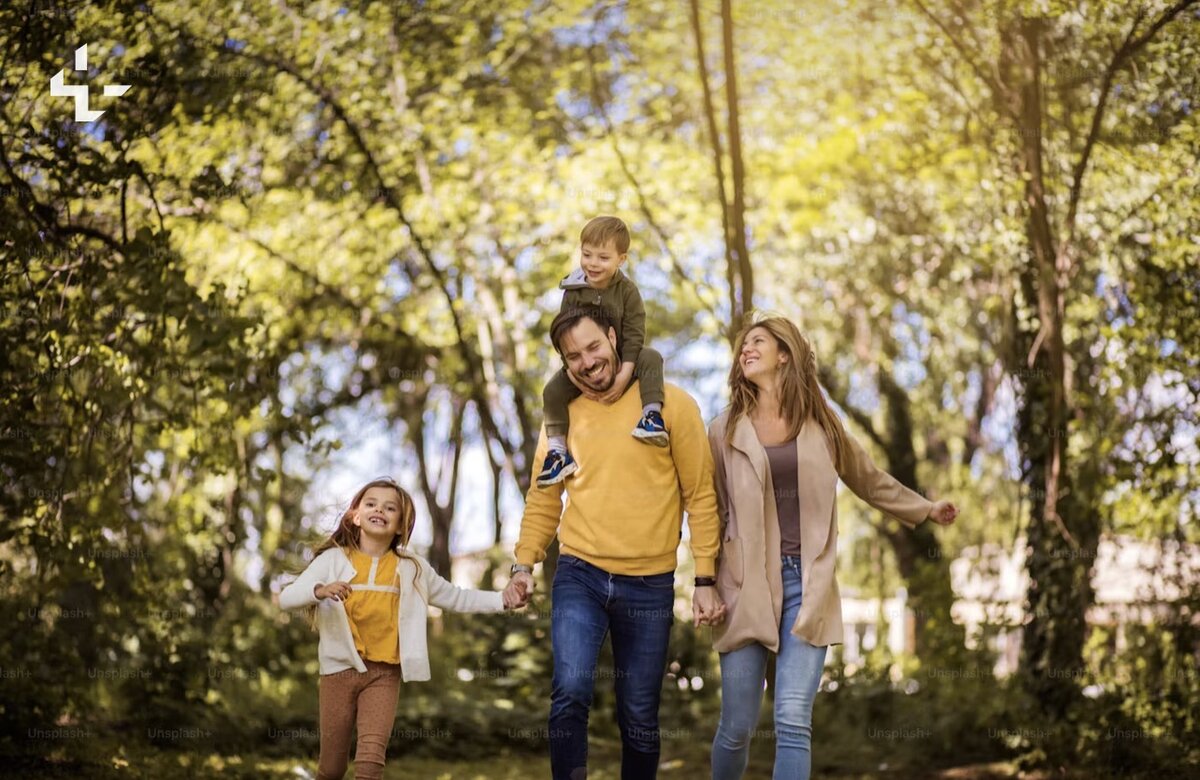 A family walking together outdoors